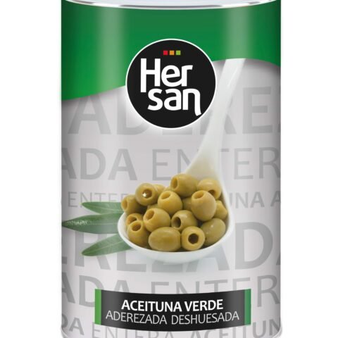 Konservuotos žalios alyvuogės be kauliukų 4100g.