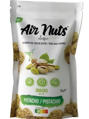 Air Nuts Pistacijų riešutų užkandis be glitimo, aliejaus, pridėtinio cukraus ir riebalų, (veganiškas), 50g.