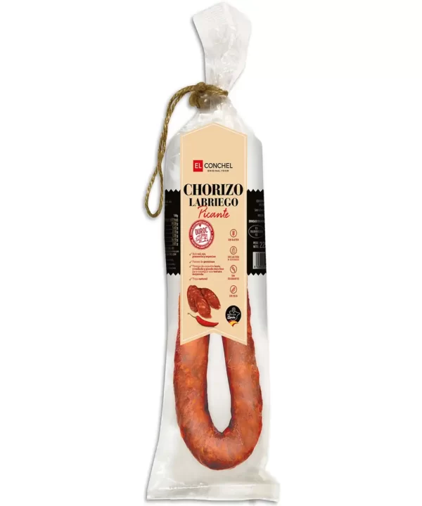 Duroc veislės kiaulės vytinta Aštri CHORIZO dešra, 200g.