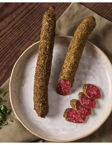 Vytinta dešra FUET Extra, žolelių apvalkale, 180g.