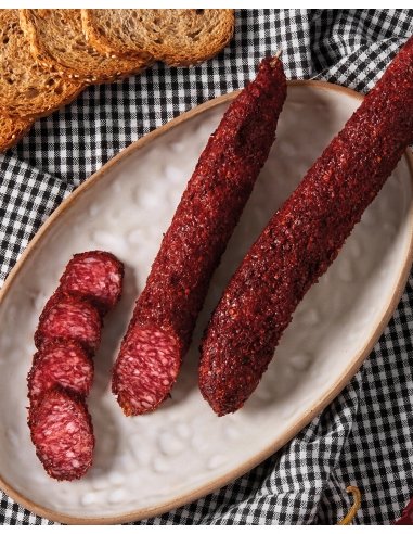 Vytinta dešra FUET Extra, paprikų apvalkale, 180g.