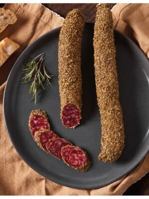 Vytinta dešra FUET Extra, rozmarinų apvalkale, 180g.