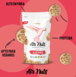 Air Nuts Migdolų riešutų užkandis be glitimo, aliejaus, pridėtinio cukraus ir riebalų, (veganiškas), 60g.