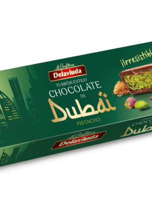 Šokoladinis turronas su pistacijų įdaru, Dubajaus stiliaus, 170g.