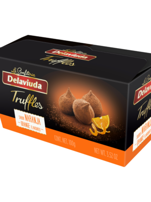 Šokoladiniai triufeliai su apelsinų skoniu, 100g.