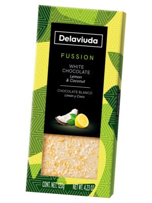 Baltasis šokoladas su citrina ir kokosu, 120g.