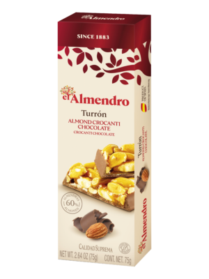 Migdolų krokanto turronas su šokoladu 75g.