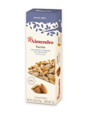 Jūros druska pagardintas migdolų turronas 75g.