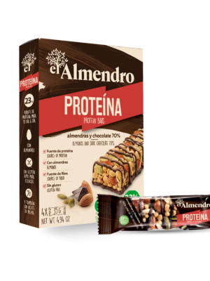 Riešutų batonėliai su žirnių baltymais, padengti 70 %juoduoju šokoladu, 4*35g.