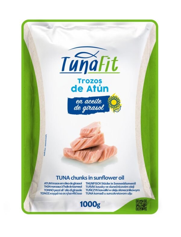 TUNAFIT tunas saulėgrąžų aliejuje, gabaliukai, 1 kg maišelis