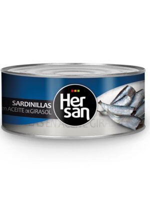 Sardinės (Sardinėlės) saulėgrąžų aliejuje Hersan, 855g.