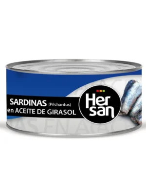 Sardinės saulėgrąžų aliejuje Hersan, 900g.