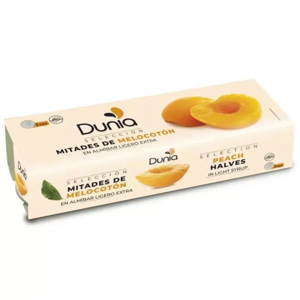 "Dunia" persikų puselės sirupe 3*185g.