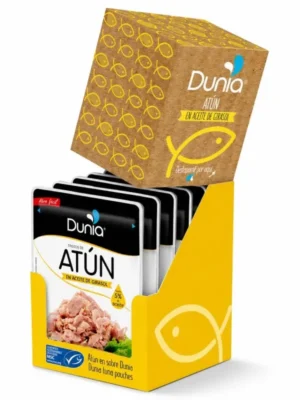 "Dunia" tunas saulėgrąžų aliejuje, dėžutėje (12vnt.)